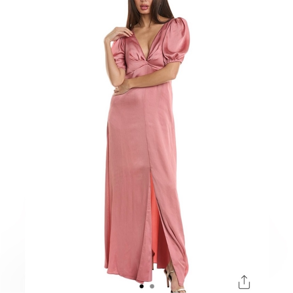 MSRP $325 Sachin & Babi Rouge Pink V-Neck Gown. Size 4. Brand NEW.